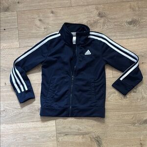 Adidas Navy Track Jacket with White Stripes